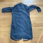 0039 Italy Womens Long Sleeve Denim Chambray Tunic Shirt Dress Blue Size M Size M Photo 5