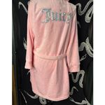 Juicy Couture  Plush Pink Hooded Bathrobe Robe L Belted Cozy Soft NWT Photo 5