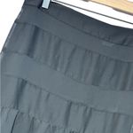 Apt. 9 Spring Trend Black Midi Chiffon Side Zip Skirt Petite Small Tiered Chiffon EUC Photo 7