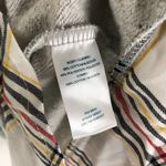 IZOD  Womens Sweatshirt Shirttail Hem Stretch Tie Waist Heathered Gray Plaid S Photo 4