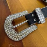 Nocona leather rhinestone hearts crosses belt size large Black Photo 1