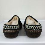 UGG  Australia Black Suede Slip On Mules Clogs Sz 7 Embroidered Photo 4