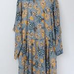 Free People NWT Dress Teegan Mini Faux Wrap Top Long Sleeve Floral V-Neck Large Photo 4