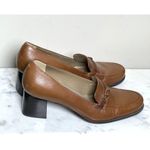 Naturalizer Brown Leather Penny Loafers Women’s 7.5M Block Heel Comfort Shoes Photo 1
