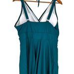 Bloomchic Solid Teal Ruffle Hem Empire Waist Halter Neck Swim Dress size 18/20 Green Photo 9
