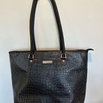 Hartmann Tote Croc Embossed Black Leather Zip close hand/shoulder bag Photo 0
