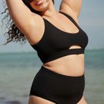 BERLOOK Black Cutout Ribbed Plus Size Bikini Top AND Ribbed Plus Size BOTTOM 17 Photo 1
