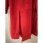 Studio 1 90's Vintage Suede Jacket Cardigan Red Floral Embroidered 10P Photo 2
