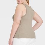 Universal Threads Universal Thread Bundle 90s Ribbed Stretch Tank Top Mauve White Brown Black L/XL Photo 2