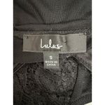 Lulus Black Lace Bodysuit Sheer Mesh Panel Adjustable Straps Size S Photo 2