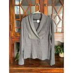 Nike  Yoga Ribbed Shawl Collar Sweater Top Women's Size‎ M Gray Long Sleeve Photo 1