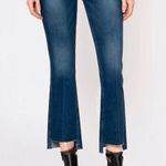 NoEnd Denim Farrah Kick Flare Jeans Sz 27 Med. Dark Wash Frayed High Low Hem USA Blue Photo 1