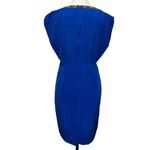 Tibi Cascade Beaded Silk Royal Blue Cap sleeve A-Line Dress Egyptian Vibe Size ) Photo 1