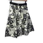Thorn & Fable Gothic Patchwork MIDI Skirt Small Skull Raven Design Black Photo 6