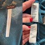 Free People Hello Lover Blue Green Tunic Top Shoulder Long Sleeves V-Neck Small Photo 5