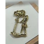 AJC Lady Woman Golfer Golf Humor Lapel Pin Brooch gold toned brooch Photo 2