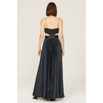 AMUR Black Satin Pleated Bustier Rib Cut Photo 3