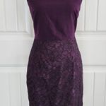 Calvin Klein  Aubergine Sleeveless Sheath Dress Lace Skirt Sz 8 Photo 0