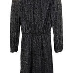 White House | Black Market WHBM  Long Sleeve Black Glam Shimmer Party Dress Size XS Photo 0