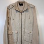 Banana Republic  Women’s Khaki Knit Long Sleeve Full Zip Pocketed Jacket Size XL Photo 1