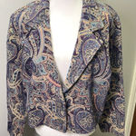 Silverado Women's Vintage Tapestry Boho Southwestern Paisley Jacket Size Medium Tan Photo 0