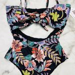 Raisin's  Puerto Vallarta One Piece Swimsuit Indo Bloom Boho Floral Black Mono S Photo 2