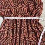 Poetry  Burnt Orange & Brown Chiffon Mini Dress. Size Medium Photo 3