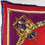 Oscar de la Renta Wool Challis Square Scarf Les Grands Orders Crown Crest Cross Photo 1