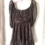 Lucy in the Sky babydoll Sparkles Ruffle Mini Dress back bow tie cut out sz M Photo 1