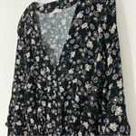 Free People  She’s Dainty Bodysuit in Night Combo Flare Sleeves Size Medium Photo 5