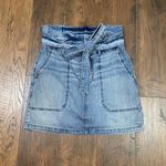 Free People Splendor in the Grass Paperbag Waist Denim Jean Skirt Photo 1