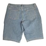 Lee  Riders Womens 12 Denim Bermuda Jean Shorts Mid Rise Blue Stretch 1RMMBW8 Photo 3