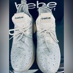Bebe NWOT Sport Leyla Silver Rhinestones Sneakers Size 7 Wom-ens Photo 1