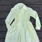 Yellow Vintage 70s Glen of Michigan Maxi Dress w/ Ruffled Stretch Button Up Top Photo 3