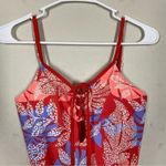 Red Carter  Lace Up Tropical Paradise One Piece Swimsuit Photo 2