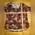 One World  Womens Fall Pumpkin Halloween 3/4 Sleeve Pullover Casual Shirt|Size:M Photo 5