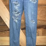 American Eagle  Blue Stretch Mom Jeans Women’s 4 Regular Distressed Ripped Pants Photo 5
