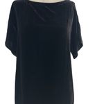 Eileen Fisher  Bateau Neck Short Sleeve Velvet High‎ Low Shift Dress Size Small Photo 4