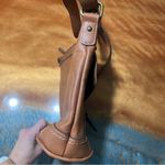 Born boc brown leather shoulder bag contrast stitching brass details Tan Photo 6