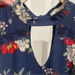 Miami  Women’s Navy Blue Floral Sleeveless Dress Sz Medium Photo 3