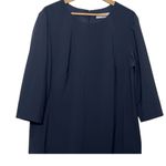 MM.LaFleur  Navy Sheath Dress Women’s Size 14 3/4 Sleeve Office Minimal Career Photo 2