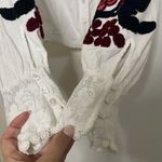 Free People  Meadows Embroidered Top Lace Boho Bishop Sleeve Crop small Photo 4