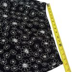 Grace Elements  Black White Embroidered Floral Linen Artsy Bohemian Skirt 14 Photo 6