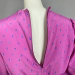 Vintage 70s Dress Pink Belted Women Long Sleeves High Neck Tiny Paisley Print Size 10 Photo 12