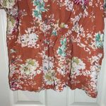 AUW  Orange Floral V Neck Short Sleeve Top size 2X Photo 5