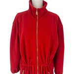 Bogner Vintage Fleece Drawstring Waist Jacket in Red Size L Photo 3