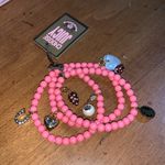 Juicy Couture Retro Pam & Gela Pink Icons Charm Stretch Bracelet Barbiecore Photo 2