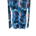 Mini Dress Sheer Bodycon Womens Size Medium Blue Floral Cocktail Lingerie NWT Photo 2