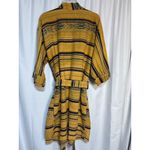 Arloom Womens Yellow & Navy Striped Cotton Kimono Robe With Waist Tie Size M Photo 5