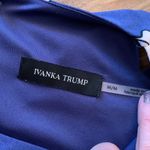 Ivanka Trump  Dress Womens Medium M Blue Floral Cold Shoulder Long Sleeve Photo 4